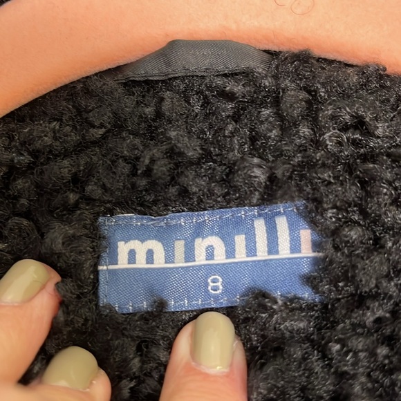 Minilli Girls Sherpa Jacket black size 8 - Picture 7 of 8